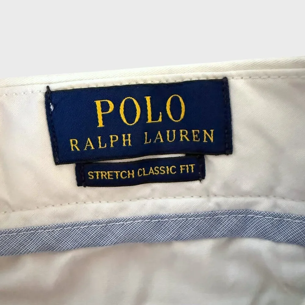 Polo Ralph Lauren Chino Short White Men's 33 Stretch Classic-Fit Preppy Vacation